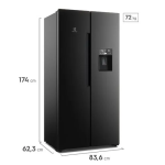 Electrolux ERS45F2P5EB 419L Refrigeradora Side by Side Inverter AutoSense Dispensador de Agua No Frost Negro