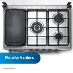 Indurama Cantabria QZ Cocina Gas 5 Puestos Luz Horno Parrillas Hierro Fundido Croma