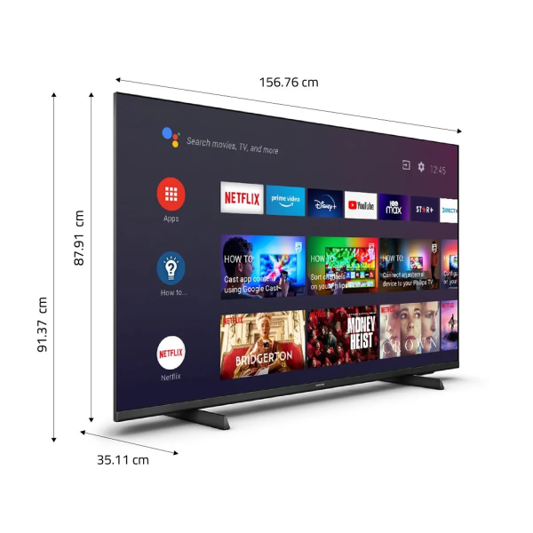 Televisor Philips 70PUD7406 70" UHD 4K Android TV Asistente de Voz WiFi Negro