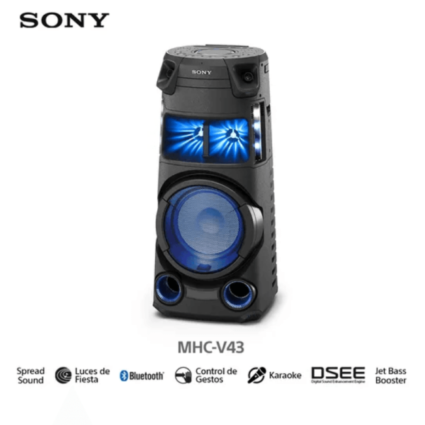 EQUIPO DE SONIDO BLUETOOTH SONY MHC-V43D HDMI, DVD Y KARAOKE