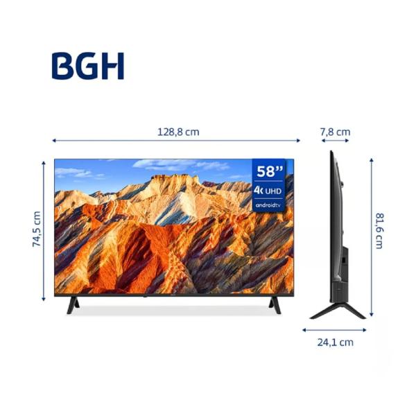 BGH B5824UK6AIP 58″ UHD 4K Smart TV Android 11 Sin Bordes Negro