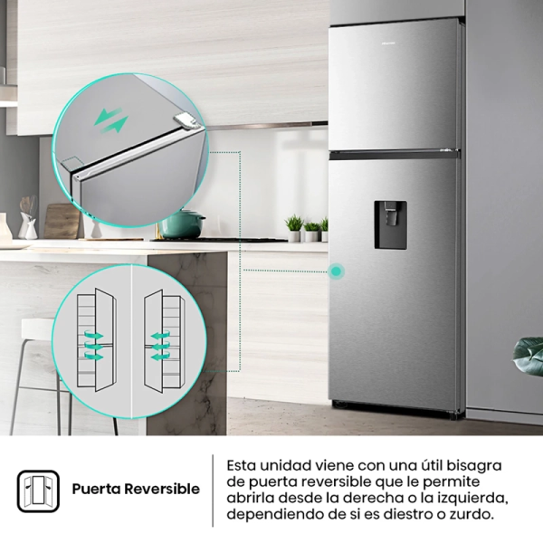 Hisense RT3N320NMC 324 Litros Top Freezer No Frost Enfriamiento Uniforme Bajo Consumo Inox