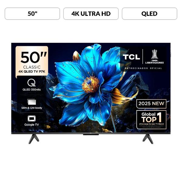 TCL 50P7K 50″ QLED UHD Google TV HDR Dolby Negro