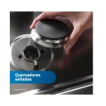 Midea MGS24FS2LFABBC-PE Cocina a Gas 4 Hornillas Horno Amplio Encendido Automático Negro