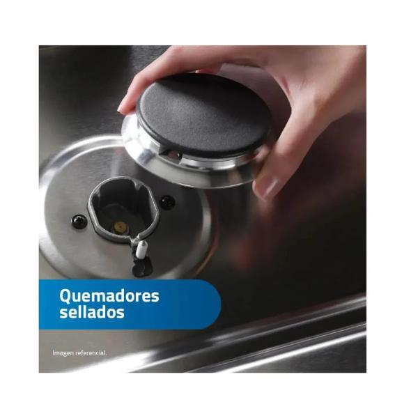 Midea MGS24FS2LFABBC-PE Cocina a Gas 4 Hornillas Horno Amplio Encendido Automático Negro